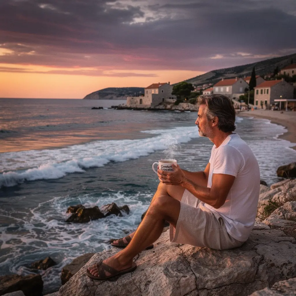 Žena koja uživa u čaju dok meditira na mirnom mjestu